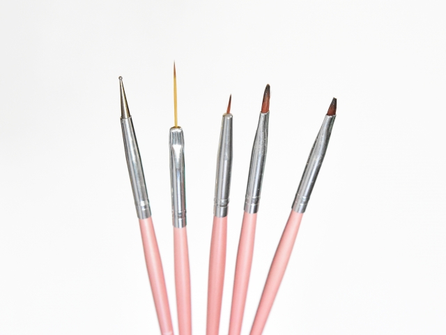 ネイル用ブラシ ネイル用筆 5本セット 平筆 平ブラシ サイズの違う5種類