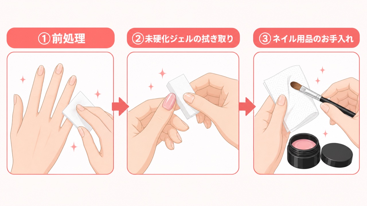 ジェルクレンザーの使い方3ステップ図解