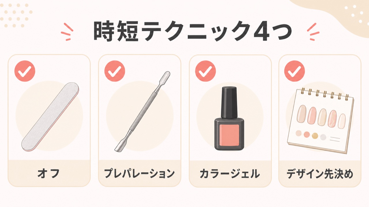 セルフジェルネイルの時短テクニック4つ