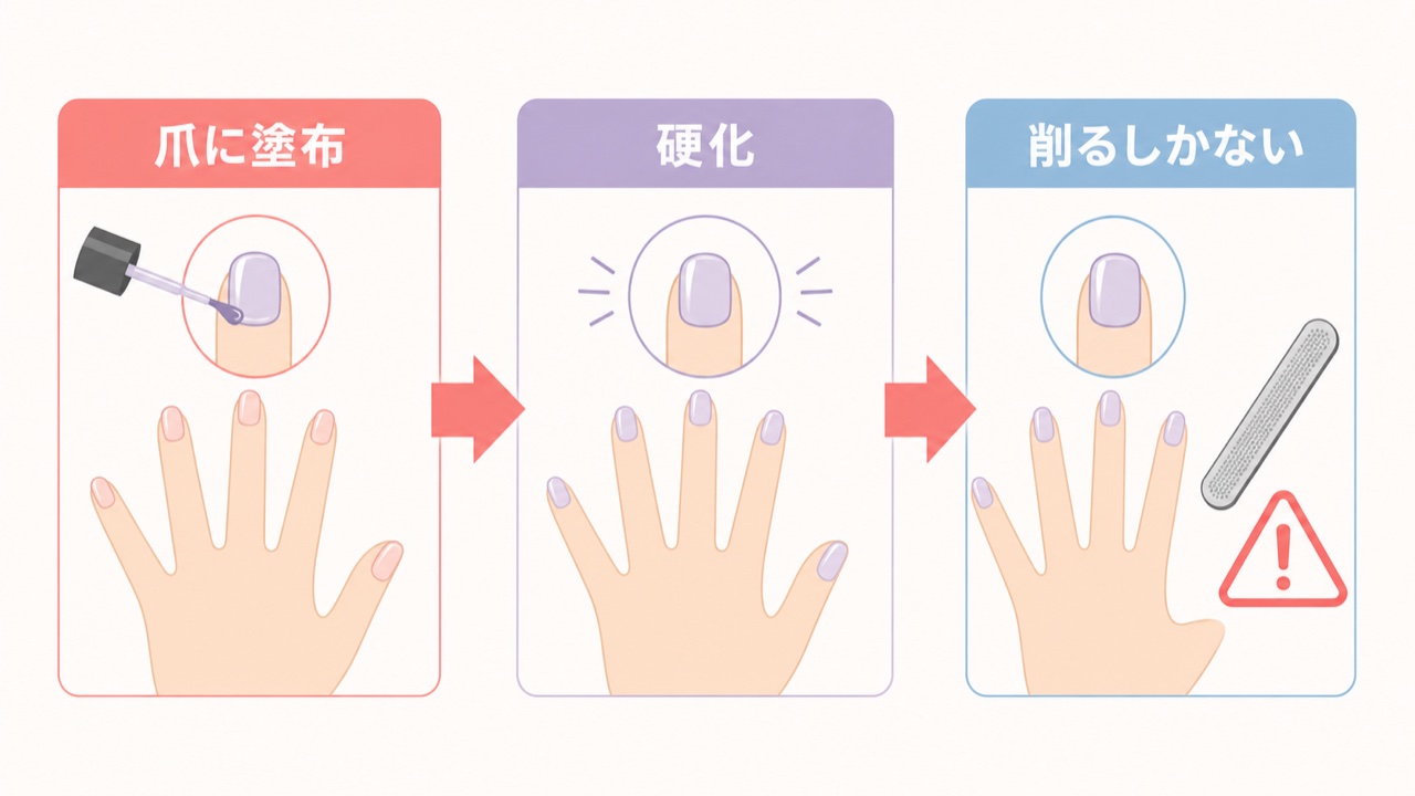 UVレジンを爪に使うと危険な理由の図解