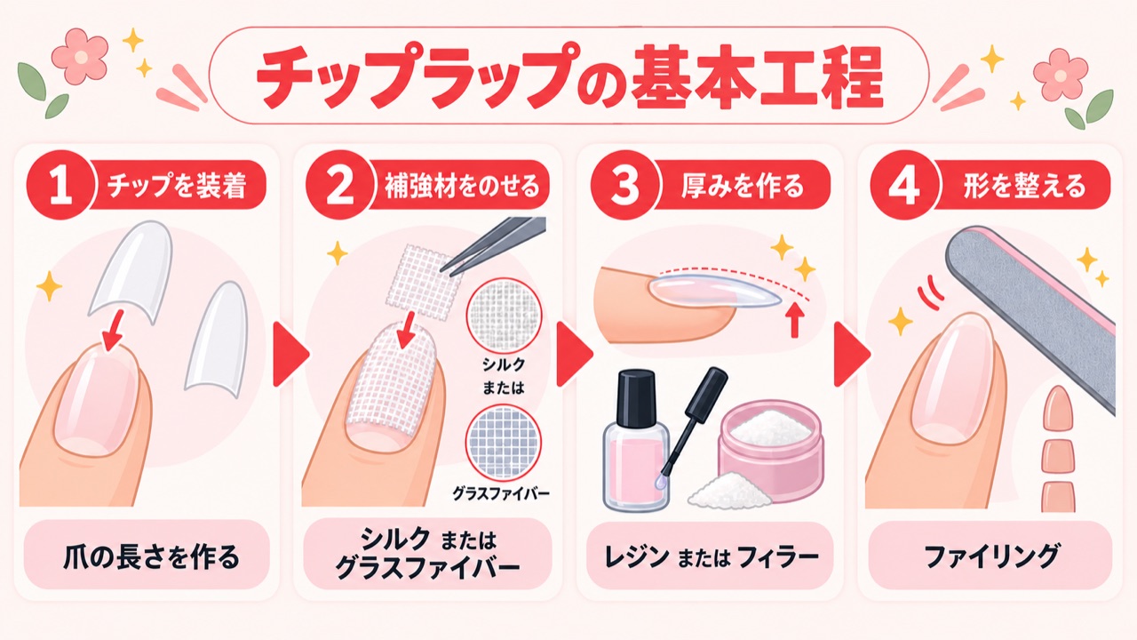 チップラップとは何かを示す工程のフロー図