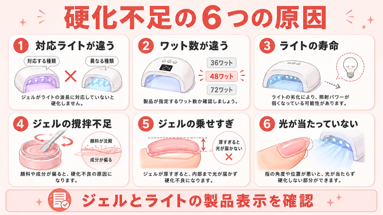 ジェルネイルが硬化不足になる6つの原因チェックリスト