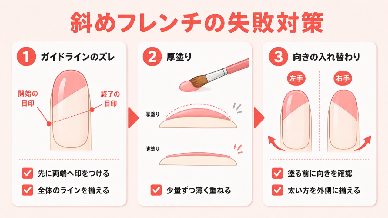 斜めフレンチが失敗する原因と対策のチェックリスト