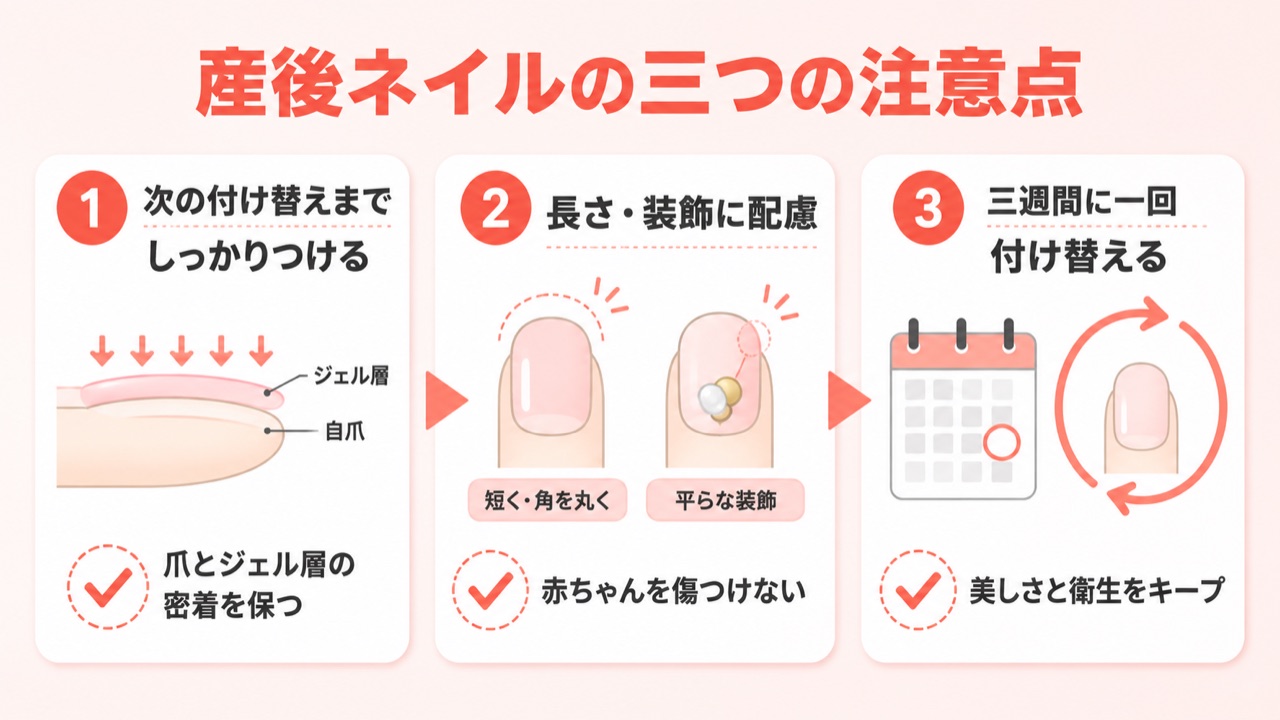 産後ジェルネイルで気をつけたい注意点3つのチェックリスト