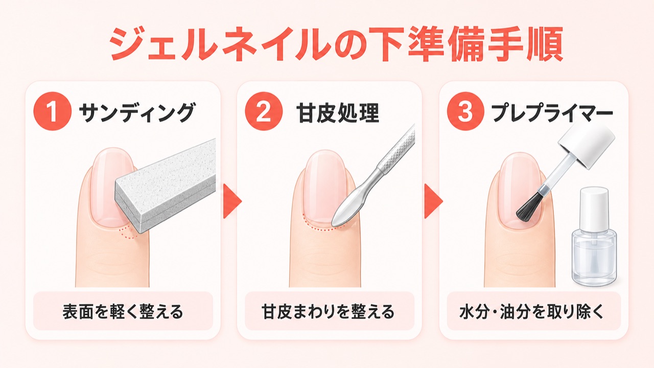 セルフジェルネイルの下準備（プレパレーション）の正しい手順
